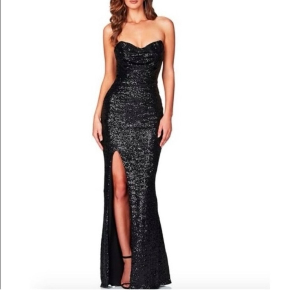 Nookie Womens Black sequin Stretch strapless
Bodycon Cocktail Dress